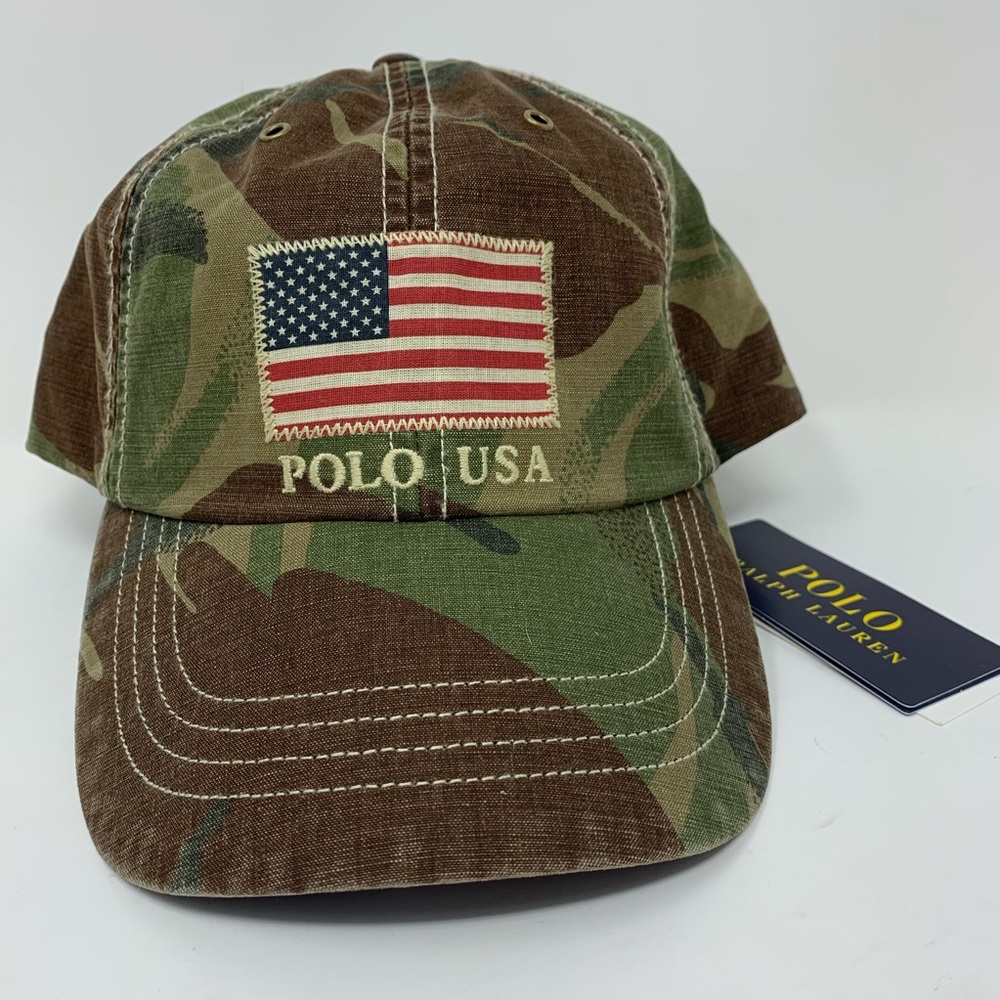 Polo Ralph Lauren men’s camo flag USA Cap